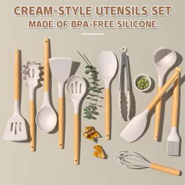 Umite Chef 33-Piece Kitchen Utensil Set in Khaki