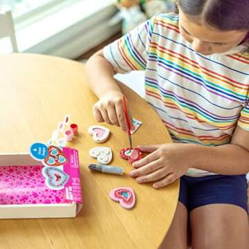 Melissa & Doug Created By Me! Paint & Decorate Your Own Wooden Magnets Craft Kit – Butterflies, Hearts, Flowers - Kids Craft Kits, Great Activity For Rainy Days And Party Favors, Ages 4+