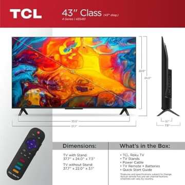 TCL 43" 4K Smart Roku TV - Alexa & Google Compatible