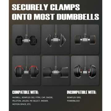 Flexibell Dumbbell Converter - 260 LBS Weight Capacity 丨Convert Dumbbells to Barbell and Kettlebell by Alloy Steel Bar & Clamp, Enhanced Compatibility with Most Dumbbells for Home Fitness