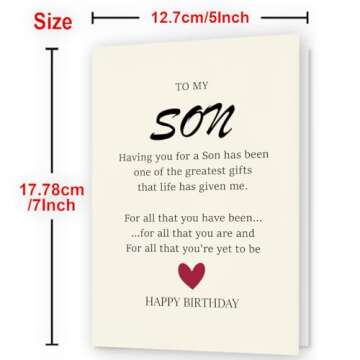 Son Birthday Card - Thoughtful Gift for Your Beloved Son's Special Day