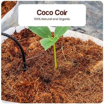 Premium Coco Coir Brick - 10LBS / 4.5KG - Makes 18-20 Gallons - OMRI Listed - Eco-Friendly - Low EC Triple-Washed - Compressed Growing Medium - Potting Soil Substrate for Gardens, Seeds and Plants