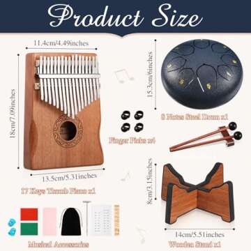 Resholder Musical Instruments Rain Drum & Kalimba Set