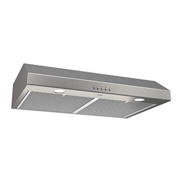 Broan-NuTone BCSQ130SS Three-Speed Glacier Under-Cabinet Range Hood with LED Lights ADA Capable & Farberware Countertop Microwave 700 Watts