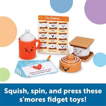 Learning Resources S’mores Break! Sensory Fidget Activity Set, Sensory Fidget Toys, Social Emotional Learning, Fidget toys, Kids Easter Basket Stuffers , Ages 3+,19 Pieces