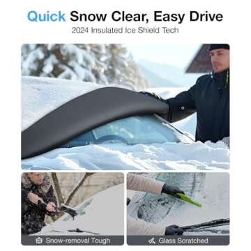 2024 Upgrade Car Windshield Snow Cover for Ice & Snow - 600D Heavy-Duty Magnetic Windshield Protector, All-Season Frost Guard, Fits Sedans & Small to Mid-Size SUVs, Ideal Winter Gift for Men & Women