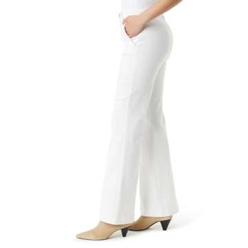 Gloria Vanderbilt Women's Flare Trouser 4 Pocket High Rise Jean Standard, Vintage White