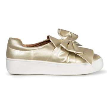 J. Adams Wally Platform Sneakers for Women - Comfortable Slip On Shoes with Bow