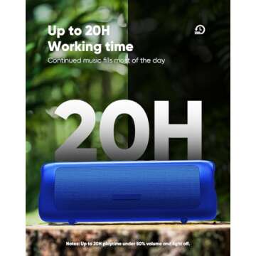 BolaButty Bluetooth Portable Wireless Speakers with HD Sound, IPX5 Waterproof, Up to 20H Playtime, TWS Pairing, BT5.3, for Home/Party/Outdoor/Beach, Electronic Gadgets, Birthday Gift (Blue)