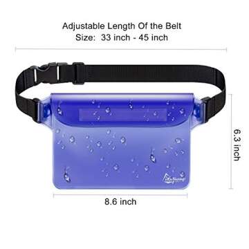 iKuShang Waterproof Fanny Pack Waterproof Phone Pouch Waterproof Waist Pouch 2 Pack Floating Waterproof bags for Travel Beach Swimming Boating Fishing Diving Surfing Kayaking (Black+Black)