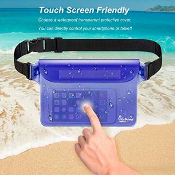 iKuShang Waterproof Fanny Pack Waterproof Phone Pouch Waterproof Waist Pouch 2 Pack Floating Waterproof bags for Travel Beach Swimming Boating Fishing Diving Surfing Kayaking (Black+Black)