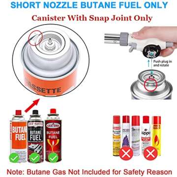 Butane Torch Kitchen Blow Lighter - Culinary Torches Chef Cooking Professional Adjustable Flame with Reverse Use for Creme, Brulee, BBQ, Baking, Jewelry by FunOwlet (Butane Fuel Not Included)