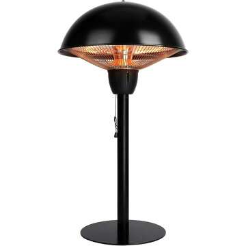 Star Patio Electric Patio Heater, Tabletop Heater, Infrared Heaters, Electric Outdoor Heater, Outdoor Space Heater, Portable Heater with Hammered Bronze Finished, 1500W, STP1566-BT