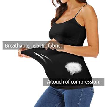 DIRAVO Womens Maternity Belly Band for Pregnancy Non-slip Silicone Stretch Pregnancy Support Belly Belt Bands…