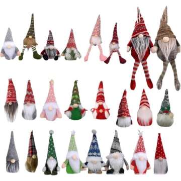 Christmas Gnome Advent Calendar 2024 with 24 Gnome Plush Toys, 2024 Christmas Gnome Advent Calendar, 24 Day Christmas Advent Calendar, Christmas Gifts for Adults and Kids (1 Set)