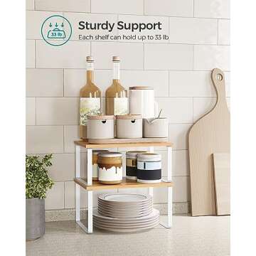 SONGMICS Stackable Cabinet Organizer Shelf Set of 4