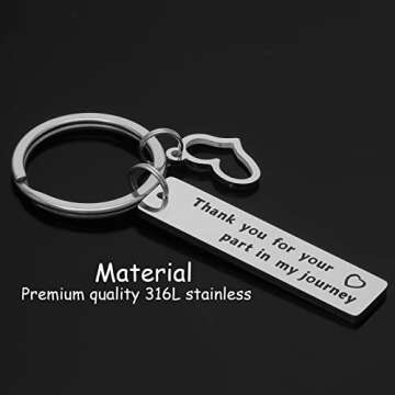 Kivosiiviz Counselor Keychain Thank You for Your Part in My Jouney Thank-You Jewelry Gifts for School Guidance Conselor