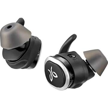 Jaybird RUN True Wireless Headphones for Running, Secure Fit, Sweat-Proof and Water Resistant, Custom Sound, 12 Hours In Your Pocket, Music + Calls (Jet) (Renewed)