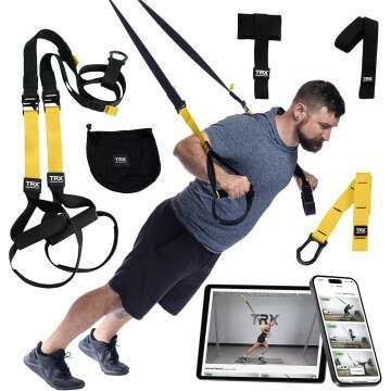 TRX All-in-One Suspension Training System for Weight Training, Cardio, Cross-Training & Resistance Training, Full-Body Workouts for Home, Travel, and Outdoors, Includes Indoor & Outdoor Anchor System