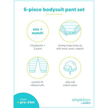 Carter's Baby Girls Bodysuit & Pants Set - 6-Piece