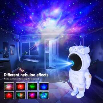 Astronaut Star Projector Galaxy Night Light, Space Projector, Starry Nebula Ceiling LED Lamp, with Timer and Remote Control, Kids Room Decor Aesthetic, for Christmas, Birthdays, Valentine's Day