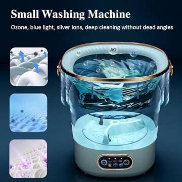 Portable Washing Machine,Mini Washer 15L Upgraded With Spin Basket,Small Clothes Folding Washing Machine Of Underwear, Baby And Small Clothes,Suitable For Home Apartments Dormitories, Hotels Beige