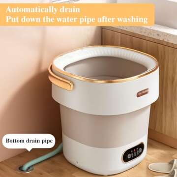 Portable Washing Machine,Mini Washer 15L Upgraded With Spin Basket,Small Clothes Folding Washing Machine Of Underwear, Baby And Small Clothes,Suitable For Home Apartments Dormitories, Hotels Beige