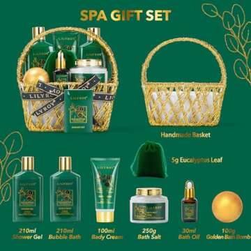 Spa Bath Gift Basket Set for Women Men Bath and Body Gift Baskets Set for Women Christmas Gifts Mothers Father's Day Mom Mothers Birthday Gifts Spa Kit Set Self Skin Care Gifts Set Spa Bath Gift Set