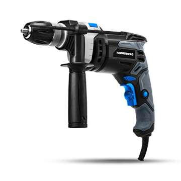 Hammerhead 7.5-Amp 1/2 Inch Variable Speed Hammer Drill with 6 Bits