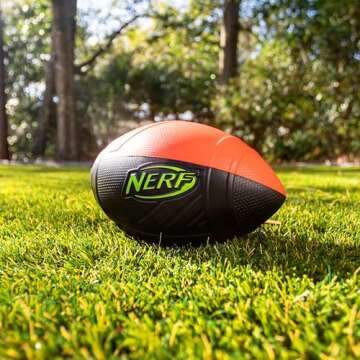 NERF Kids Foam Football - Pro Grip Youth Soft Foam Ball - Indoor + Outdoor Football for Kids - Small NERF Foam Football - 9" Inch Youth Sized Football - Red + Black