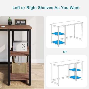 SINPAID Computer Desk 40 inch with 2 Shelves, Sturdy Home Office Desk with Large Storage Space