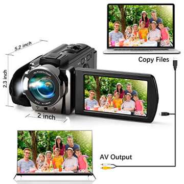 kimire Video Camera Camcorder Digital Camera Recorder Full HD