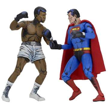 NECA DC Comics Superman vs Muhammad Ali Special Edition Action Figure (2 Pack), 7", multi-colored