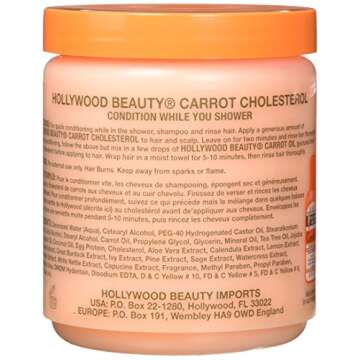 Hollywood Beauty Carrot Cholesterol Deep Conditioning Creme, 20 Ounce