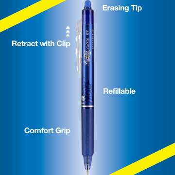 Pilot FriXion Clicker Gel Pens - Erasable Ink for Precision