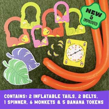 It's Bananas! The Monkey Tail Game - Funny, Fun Party Game & Board Game for All, Stocking Stuffer, Christmas, Thanksgiving, White Elephant, Girls Night, Birthday Gift, Gag, Novelty