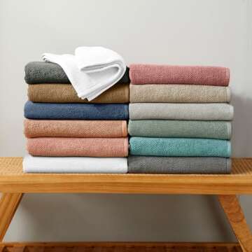 Great Bay Home Taupe Bath Towels - 100% Cotton 4 Pack 52x30 Bath Towel Set - Absorbent, Quick-Drying, Durable Towels for Bathroom Decor - Low-Twist, Two-Ply Fibers (Taupe)