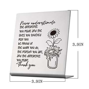 Thank You Gift for Women, Coworker, Friends, Teacher, Retirement Gifts for Coworker, Women, Desk Table Shelf Sign Decor, Inspirational Office Gift for Colleague Leaving Job