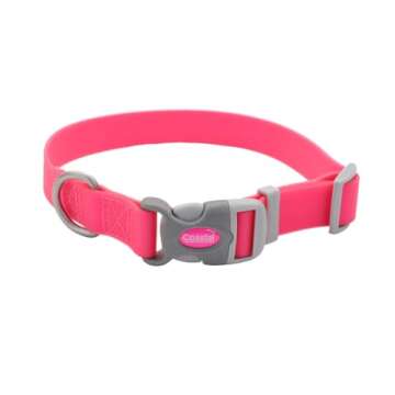 Coastal Pet - Pro Adjustable Waterproof Dog Collar with Waterproof Coated Webbing - Fuschia - 3/4” x 10"-14”