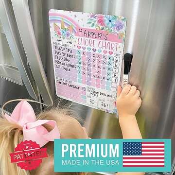 Dry Erase Chore Chart for Kids – Daily Responsibility and Reward Chart, Magnetic Chore Chart for Refrigerator, Behavior Board for Toddlers and Kids, Weekly Checklist