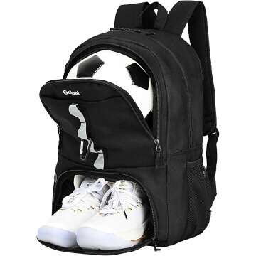 Youth Soccer Bag - Basketball Backpack with Ball & Shoe Compartment