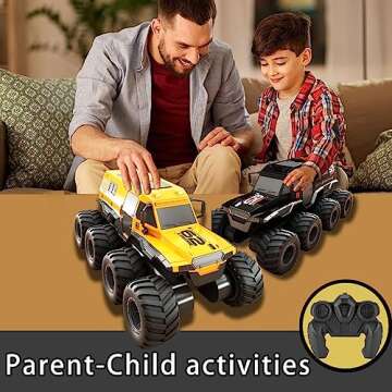 KB KAIBO Amphibious RC Truck 1: 12 8WD, 2.4G Off Road Waterproof Large Remote Control Car for Boys, All Terrain RC Car Toys for 7 8 9 10 11 12 Year Old Boys/Girls 4+, Gift Birthday Christmas -Black