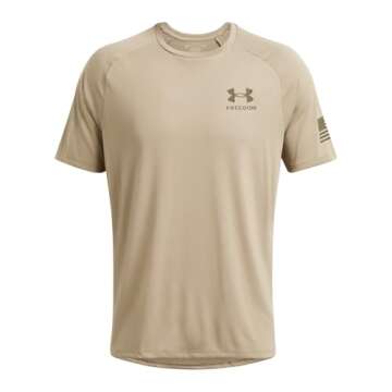 Under Armour Men's Freedom Tech T-Shirt in Tan & Green