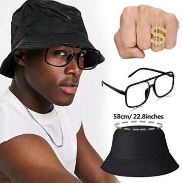 GIFIKOI Hip Hop Costume Kit 80s 90s Rapper Accessories