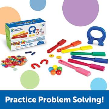 Learning Resources Super Magnet Lab Kit - 119 Pieces, Ages 5+, STEM ,Toys for Kindergartner, Science Learning Activities for Kids,Back to School Supplies,Teacher Supplies