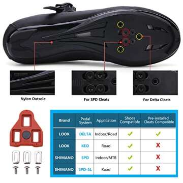 Mens Womens Cycling Shoes Compatible with Pelaton Bike Shoes Road Bike Shoes Riding Pre-Installed with Delta Cleats Clip Indoor Outdoor Pedal Size 11 Black