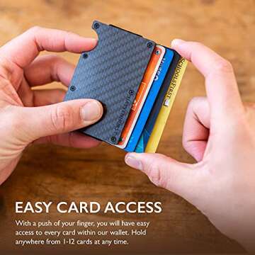 Hayvenhurst Wallet For Men - Reinvented Design Men's Wallet - Slim, Minimalistic & Seamless, Blocks RFID Scanners, Holds 12 Cards & Has a Money Clip (Carbon Fiber)