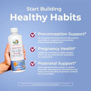 MaryRuth Organics Prenatal & Postnatal Multivitamin for Women | Sugar Free | Formulated for Pre-Conception, Pregnancy & Nursing | Prenatal Vitamins | Vegan | Non-GMO | Gluten Free | 30 Servings