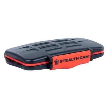 STEALTH CAM Anti-Shock Dust-Proof Waterproof Protective Ergonomic Rubber Sealed ABS-Plasic Shell Memory Card Storage Case - Holds 12 SD & 12 MicroSD Cards