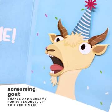 Funny Screaming Goat Birthday Card for Men